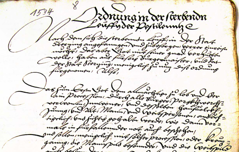 Ordnung in Sterbennden Lewffen 1534