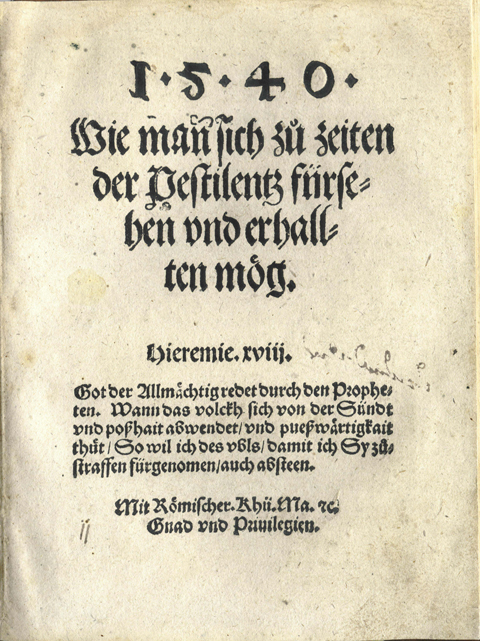 Erste Wiener Infektions-Ordnung vom 6. April 1540