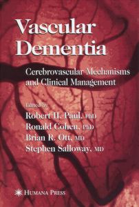 Vascular Dementia (Robert H. Paul). 2005.